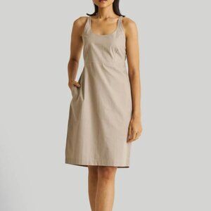 Reistor Fitted Knee Length Poplin Ecru Dress Small